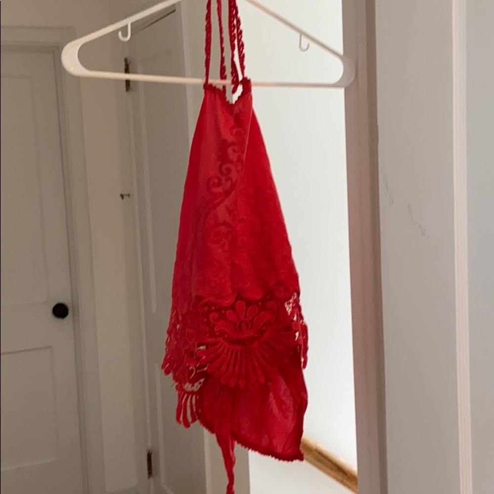 Red crop top